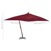 vidaXL Cantilever Garden Parasol Bordeaux red