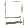 vidaXL Clothes Rack Natural Bamboo Bamboo, Fabric 52.0 x 17.9 x 61.2 in