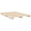 vidaXL Bed Frame Natural wood Solid pine wood 55.1x78.7 in Bed Frame