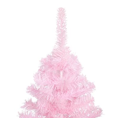 vidaXL Artificial Christmas Tree with LEDs&Stand Pink 59.1" PVC