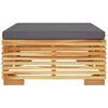vidaXL Garden Lounge Set Dark grey cushion, natural teak wood