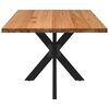 vidaXL Dining Table Light brown Solid oak wood Large Adjustable Armrests