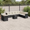vidaXL Garden Sofa Set Black and Cream