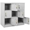 vidaXL Locker Cabinet Set of 5 Light Grey Steel Medium Locker Cabinet
