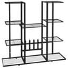 vidaXL Flower Stand Black Iron Standard Flower Stand Rectangular