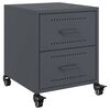 vidaXL Bedside Cabinet Set of 2 Anthracite Cold-rolled steel Medium
