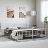 vidaXL Bed Frame White Powder-coated steel Full Bed Frame Rectangular
