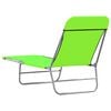 vidaXL Sunlounger Set of 2 Green Powder-coated steel and Oxford fabric