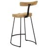 vidaXL Bar Stool Set of 2 Brown and black Solid mango wood Standard