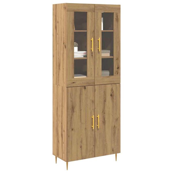 vidaXL Highboard 2 pcs Artisan Oak 27.36 x 13.39 x 70.87 in