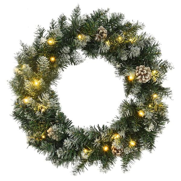 vidaXL Christmas Wreath Green PVC Medium Decorative Inlays