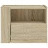 vidaXL Wall-mounted Bedside Cabinet Sonoma oak Engineered wood Medium