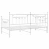 vidaXL Daybed Frame with Headboard White 39.4" x 78.7" Steel