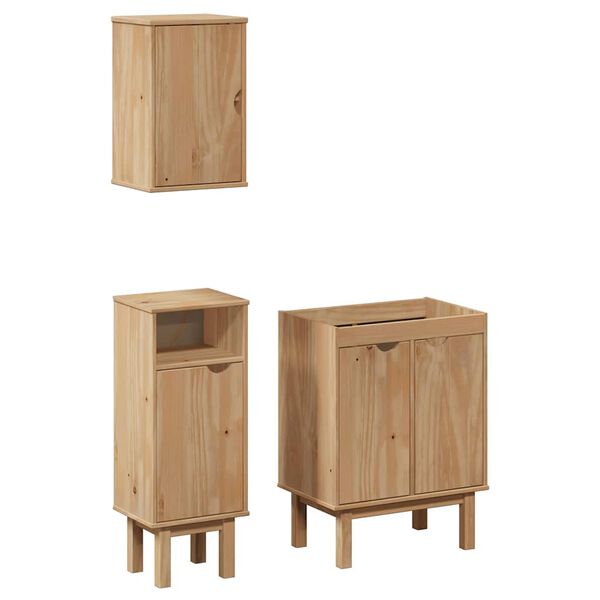 vidaXL Bathroom Furniture Set Honey Solid pine wood, engineered wood