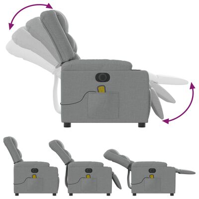 Side view of recliner with multiple position diagrams showing reclining angles