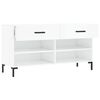 vidaXL Shoe Bench High gloss white Engineered wood, iron 40.2 in wide