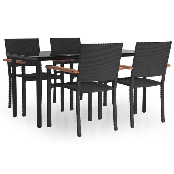 vidaXL Garden Dining Set Black and Brown