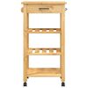 vidaXL Kitchen Trolley MONZA 18.9"x15.7"x34.8" Solid Wood Pine
