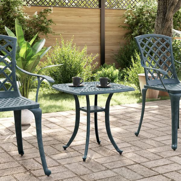 vidaXL Garden Table Green Cast Aluminum Medium Durable Garden Table