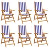 vidaXL Garden Chair Set of 6 Blue and White