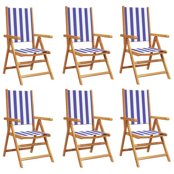 vidaXL Garden Chair Set of 6 Blue and White