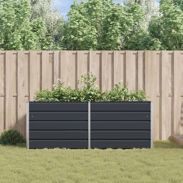 vidaXL Planter Anthracite 195 x 100 x 45 cm Galvanised Steel