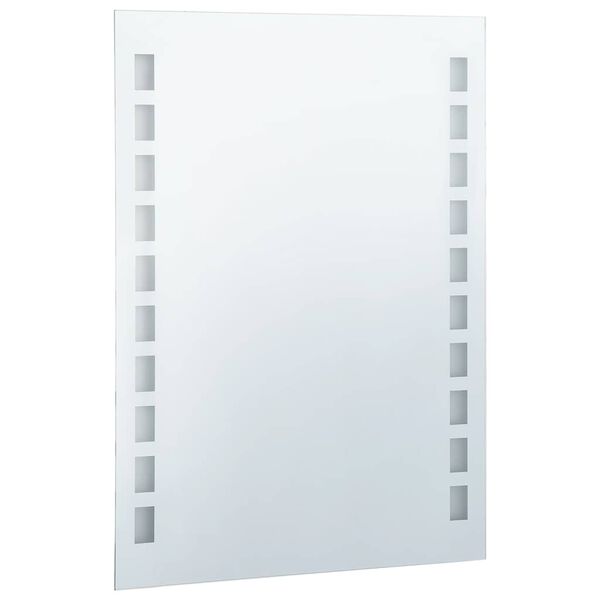 vidaXL Bathroom Mirror Silver Glass Medium Bathroom Mirror Rectangular
