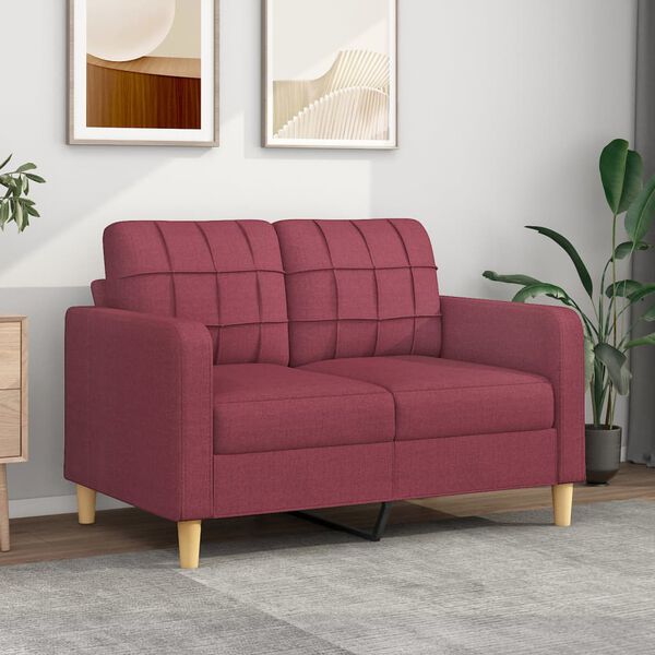 vidaXL 2-seater Sofa Wine Red Polyester 2-Seater 2-Seater Sofa