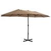 vidaXL Parasol Taupe Polyester Extra Large Height-Adjustable