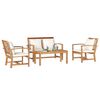vidaXL Garden Sofa Set 4 pcs Natural Solid Teak Wood