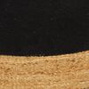 vidaXL Area Rug Black and Natural Jute, Cotton 59.1 in Diameter