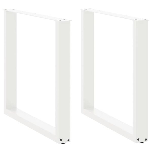 vidaXL Coffee Table Leg Set of 2 White Powder-Coated Steel Standard