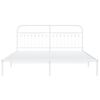 vidaXL Bed Frame White Steel Full Bed Frame Rectangular Modern