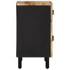 vidaXL Bedside Cabinet Black Solid Rough Mango Wood, Iron Small