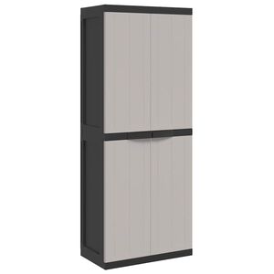 vidaXL Outdoor Storage Cabinet Grey and Black 100% Polypropylene (PP)