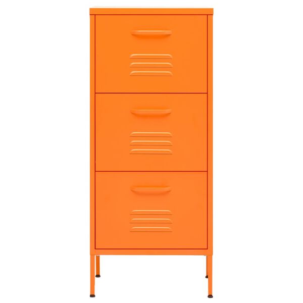 vidaXL Storage Cabinet Orange Steel Medium Levelers Storage Cabinet