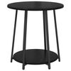 vidaXL Side Table Set with Shelf 2 pcs Black Oak