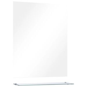 vidaXL Wall Mirror Transparent Tempered Glass 19.7x23.6 in
