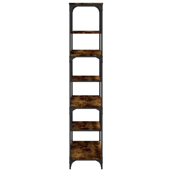 vidaXL Bookcase Smoked Oak 31.9"x14.2"x69.3" Engineered Wood