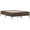 vidaXL Bed Frame Brown Oak Engineered wood, Metal King Size Durable