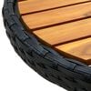 vidaXL Tea Table Black PE Rattan Small Foldable Tea Table Round