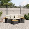 vidaXL Garden Sofa Set Black and Cream White
