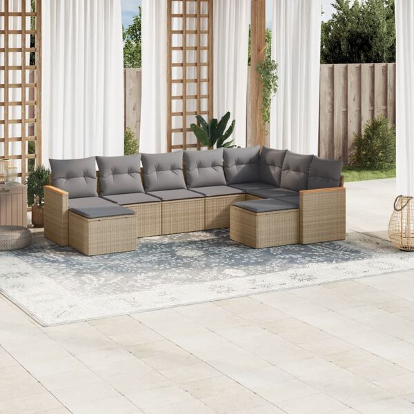 vidaXL Garden Sofa Set Beige