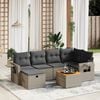 vidaXL Garden Sofa Set Grey PE Rattan 7 Piece Set Modular