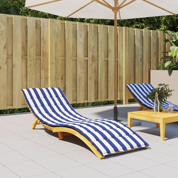 vidaXL Sun Lounger Cushion Blue and white stripe