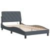 vidaXL Bed Frame with LED without Mattress Dark Gray 39.4"x79.9" Velvet