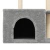 vidaXL Cat Tree Light grey Engineered wood, plush, sisal Durable