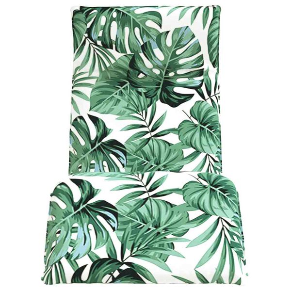 vidaXL Folding Sun lounger Leaf Pattern 175x54x8,5 cm Oxford Fabric