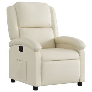 vidaXL Recliner Chair Cream Faux leather, metal, plywood Single