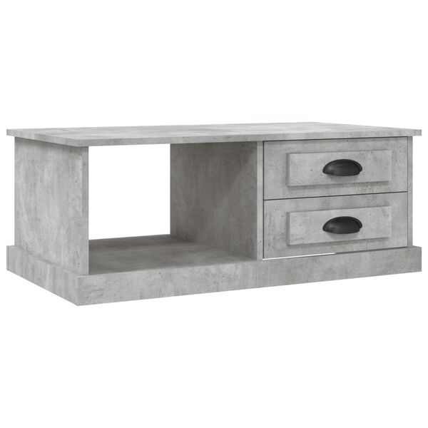 vidaXL Coffee Table Concrete Grey Engineered Wood 35.4 x 19.7 x 13.8 in